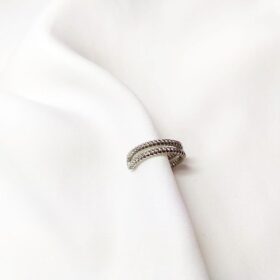 Geniş Spor Sıkıştırmalı Yuvarlak Silver Kıkırdak Küpe