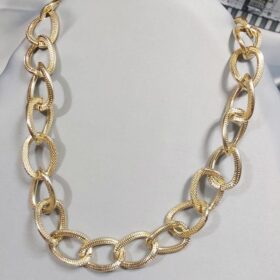 Gold Spor Tırtık Detaylı Zincir Kolye