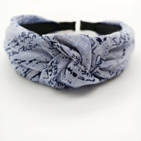 Karışık İnce Yazı Desenli Mavi Zara Taç