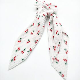 Kiraz Desenli Simitli Fular Toka