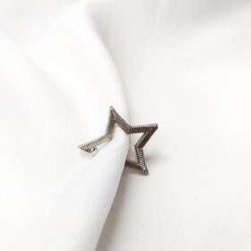 Yıldızlı Sıkıştırmalı Kıkırdak Silver Küpe