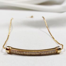 Zirkon Taşlı İnce Zincir Bileklik Gold